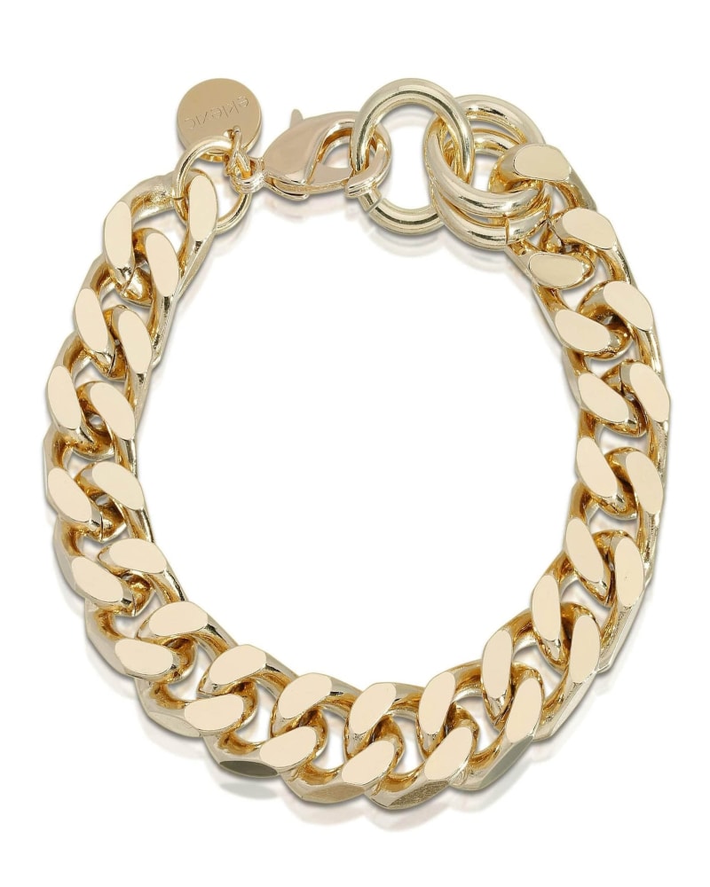 Front of a size 9" Taraji Bracelet 9" Gold in Gold by Eklexic. | dia_product_style_image_id:285667